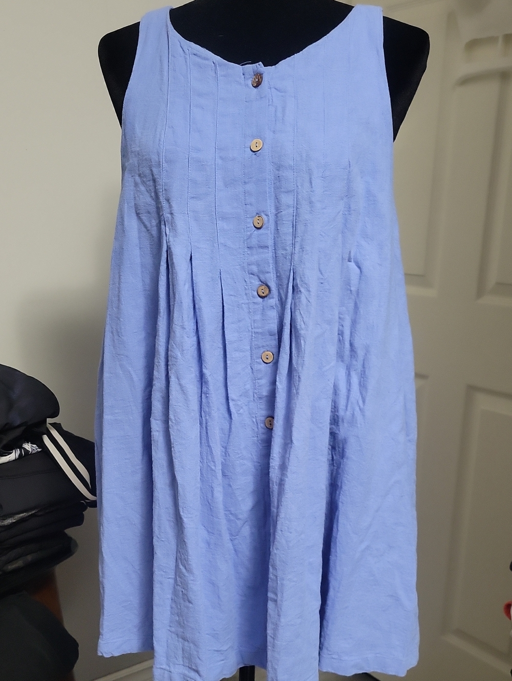 Free People free-est Small* Cielo Cotton-Linen Tunic Dress Blue - Picture 1 of 11